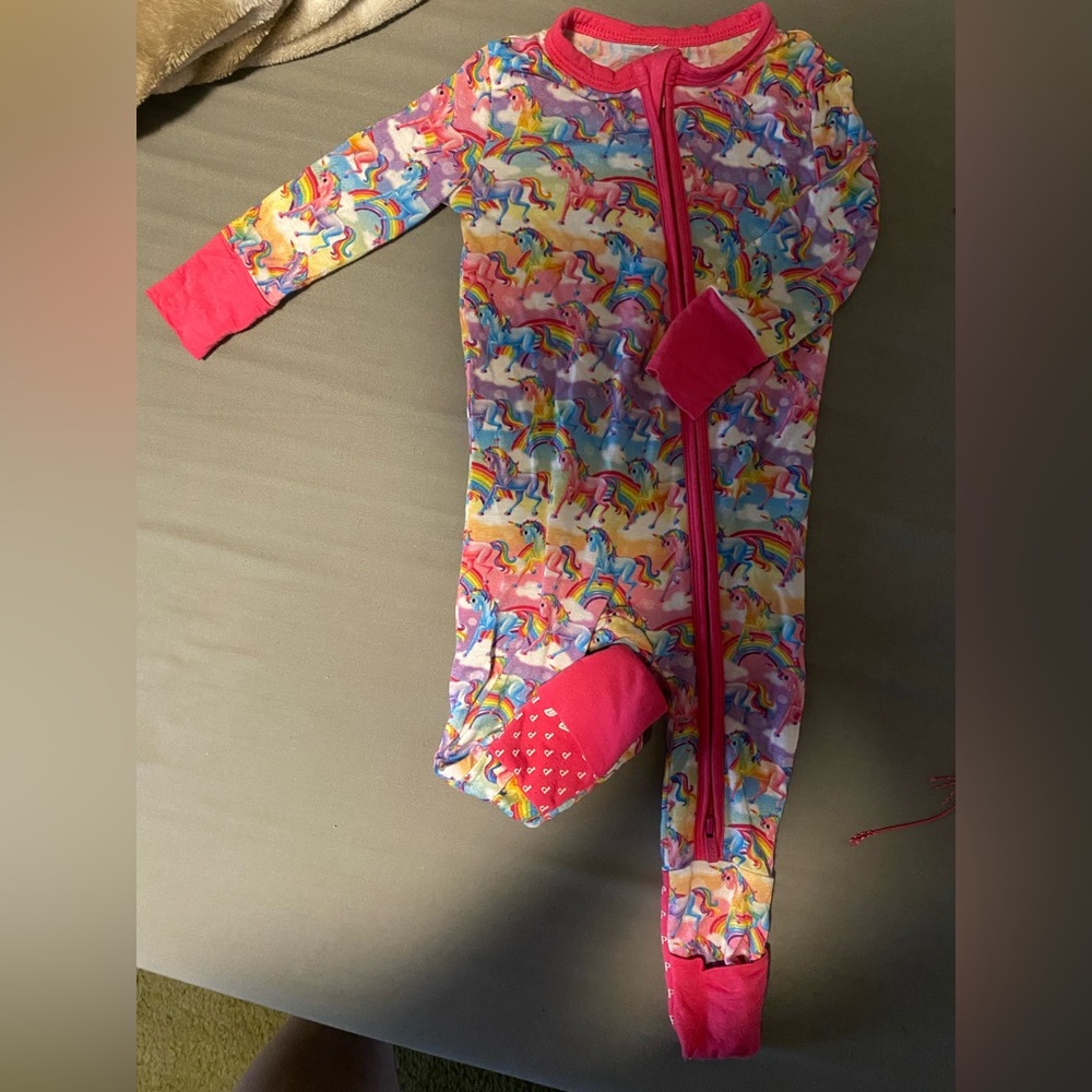 Posh peanut x lisa frank markie magic convertible one piece 3-6 month